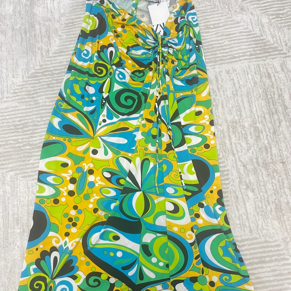 Zara Colorful midi skirt with split